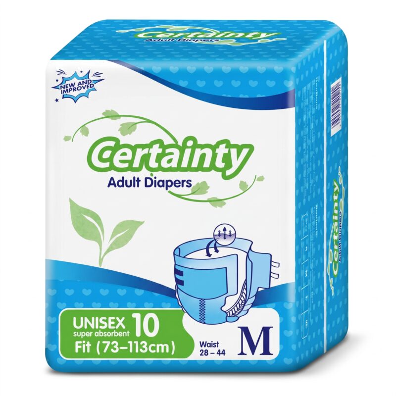 Certainty_Adult_Diapers_package_2K_202607090005 Certainty Unisex Adult Diapers With Fastening Tapes Medium (10s)