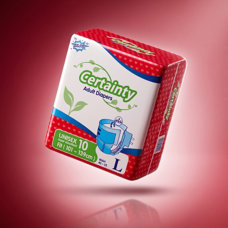 Certainty Unisex Adult Diapers With Fastening Tapes Large (10s)