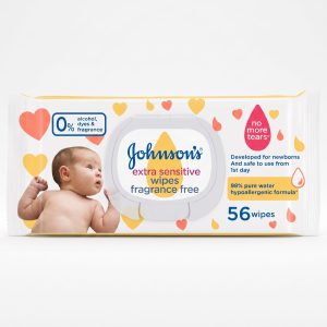 Johnson's Extra Sensitive Wipes 56's Johnson's Extra Sensitive Wipes 56's – Fragrance Free