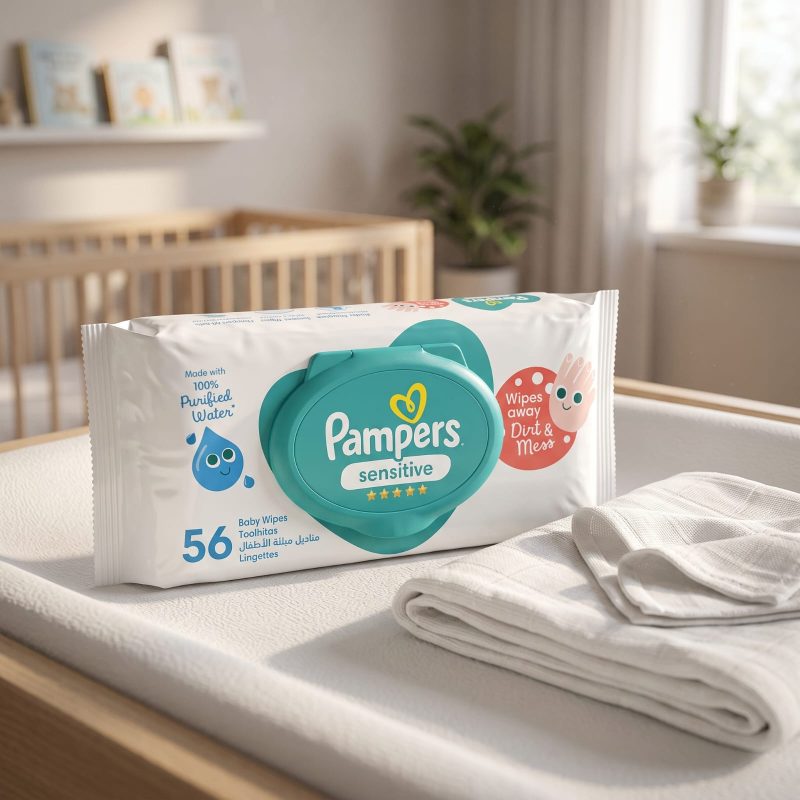 Pampers Sensitive Baby Wipes Refill – 56 Piece Pack Pampers Sensitive Baby Wipes Refill – 56 Piece Pack