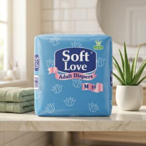 Soft Love Adult Diapers Medium – Aloe Vera, 10 Pieces