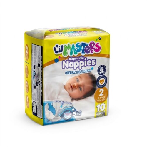L'il Masters Disposable Nappies Size 2 – Ultra Absorbent, 10 Pack