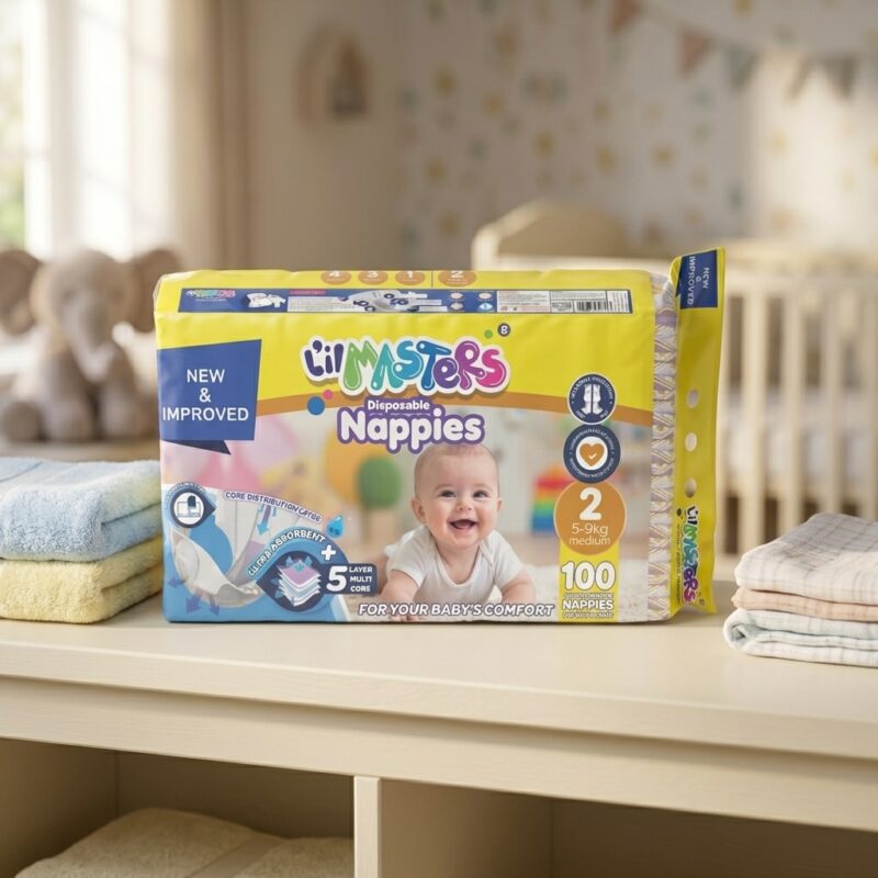 L'il Masters Disposable Nappies Size 2 – New & Improved, 100 Pack