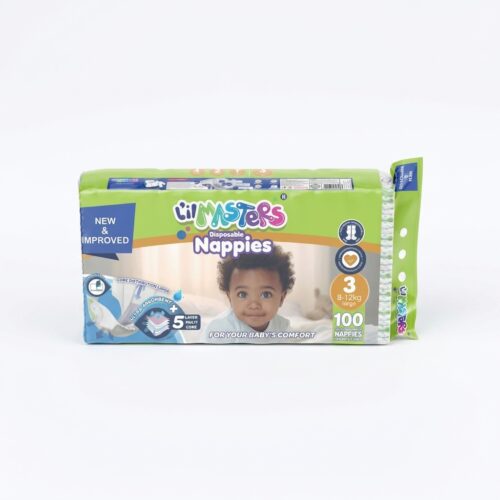 Lil Masters Disposable Nappies Size 3 New & Improved 100 Packs L'il Masters Disposable Nappies Size 3 – New & Improved, 100 Pack