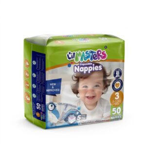 Lil Masters Disposable Nappies Size 3 New Improved 50 Pack L'il Masters Disposable Nappies Size 3 – New & Improved, 50 Pack