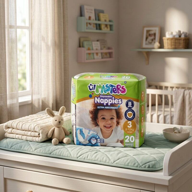Lil Masters Disposable Nappies Size 3 Ultra Absorbent 20 Packs L'il Masters Disposable Nappies Size 3 – Ultra Absorbent, 20 Pack