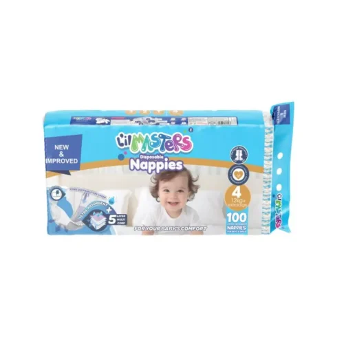 L'il Masters Disposable Nappies Size 4 – New & Improved, 100 Pack