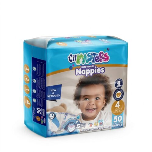 L'il Masters Disposable Nappies Size 4 – New & Improved, 50 Pack