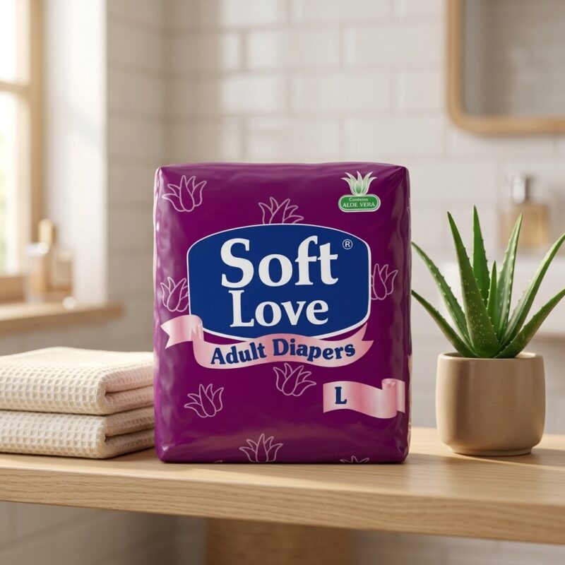 Soft Love Adult Diapers Large – Aloe Vera, 10 Pieces