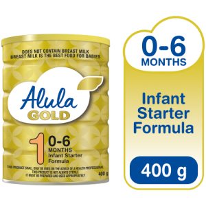 Alula Gold Stage 1 Infant Starter Formula 400g is suitable for infants aged 0-6 months. Intended for use when breastfeeding is not possible Alula Gold Newborn Infant Starter Formula 400g